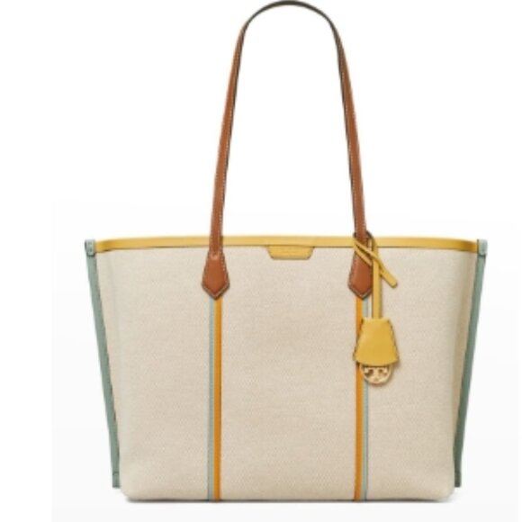 Tory Burch Perry Canvas Triple-Compartment Tote – Natural (NWT) - Picture 1 of 7